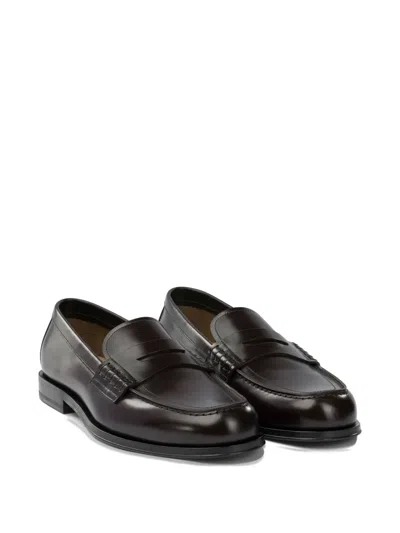 Henderson Baracco Leather Loafers In Multi