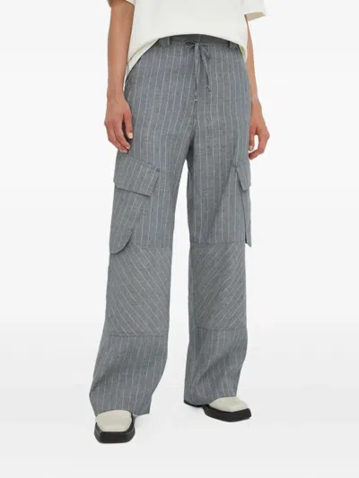Day Birger Et Mikkelsen Fred Pinstripe Trousers In Gray