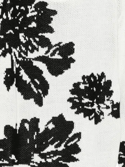 Imperial Floral-motif Crew-neck Sweater In White