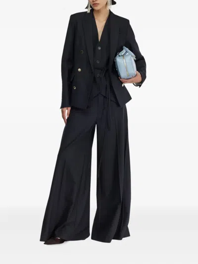 Semicouture Double-breasted Suit Jacket In Blue