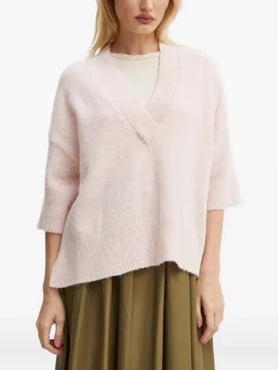 Day Birger Et Mikkelsen Selda V-neck Ribbed Sweater In Pink
