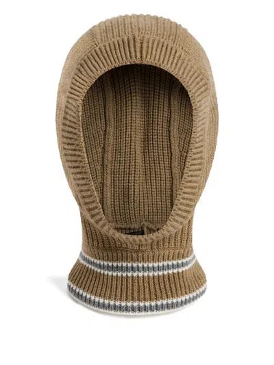 Fusalp Ribbed Wool Balaclava In Brown