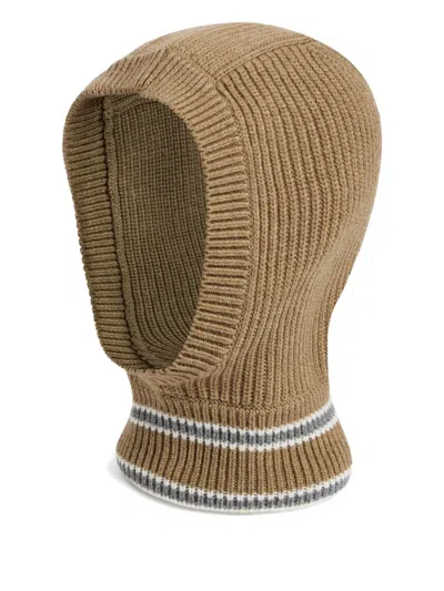 Fusalp Ribbed Wool Balaclava In Brown