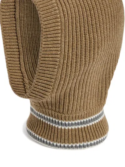 Fusalp Ribbed Wool Balaclava In Brown