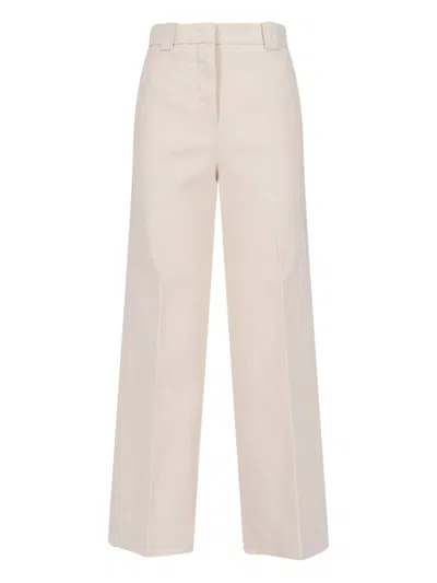 Incotex Wide-leg Cotton Trousers With Tailored Finish In Neutral