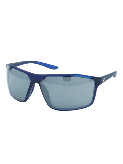Nike Windstorm Rectangle-frame Sunglasses In Blue
