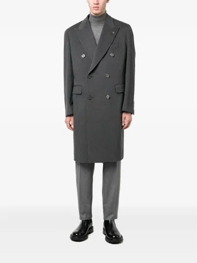 Tagliatore Double-breasted Coat In Animal Print