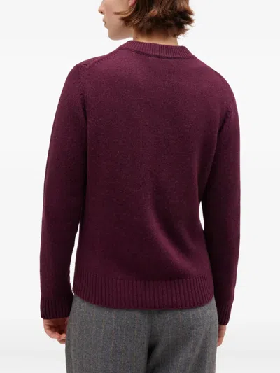 Ganni Knitwear With Ribbed Cuffs And Hem In Brown