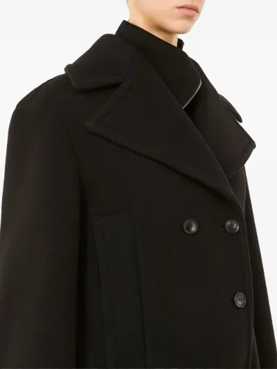 Sportmax Double-breasted Coat Front Pockets In Black