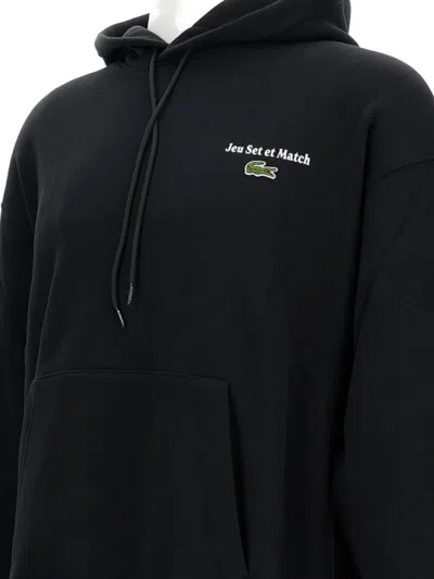 Lacoste Sweatshirt With Logo And Print In Black