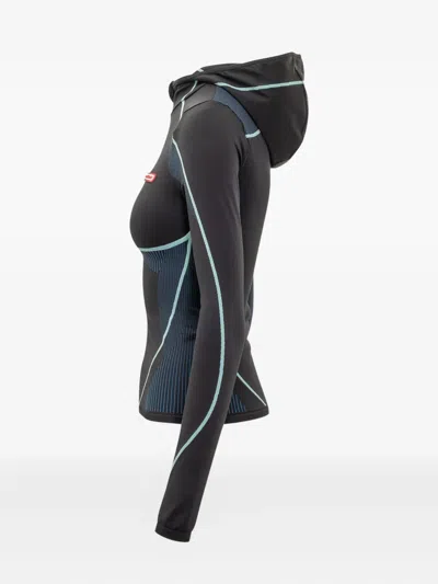 Casablanca Slim Fit Hooded Long Sleeve Top In Black