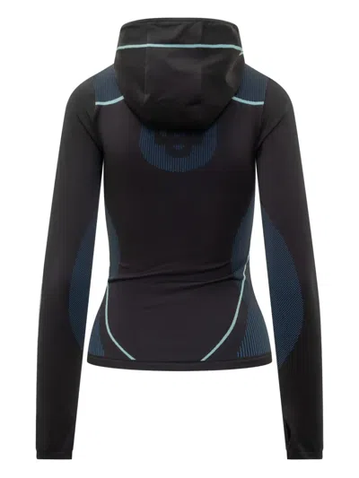 Casablanca Slim Fit Hooded Long Sleeve Top In Black