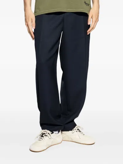 Kenzo Drawstring Tapered Trousers In Blue