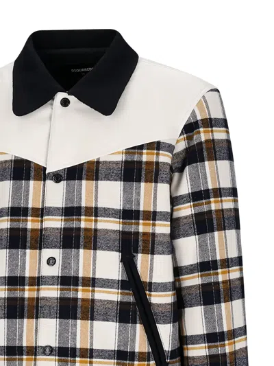 Dsquared2 Dsquared Men Embroidered Flannel Western Bomber Jacket In Multi