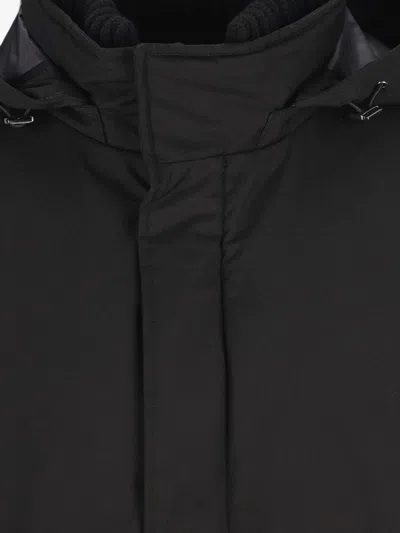 Herno Puffer Jacket With Knutted Collar In Black