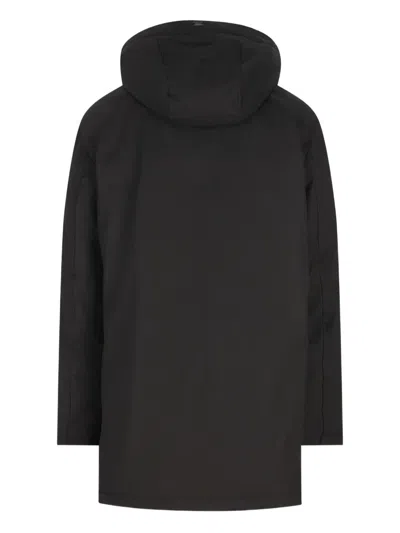 Herno Puffer Jacket With Knutted Collar In Black