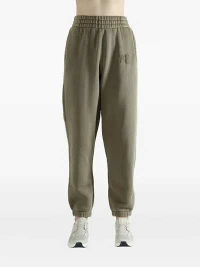 Alexander Wang Logo-patch Track Pants In Green