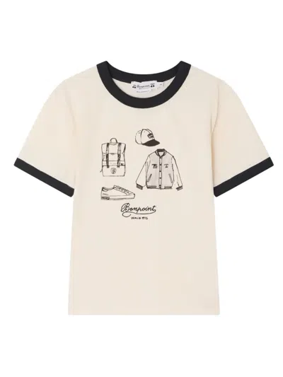 Bonpoint Graphic-print Crew-neck T-shirt In Neutral