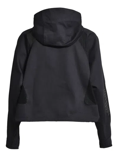 Fffpostalservice Mesh-panelled Hooded Jacket In Black