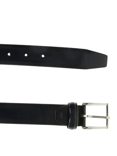 Anderson's Brushed-finish Leather Belt In Black