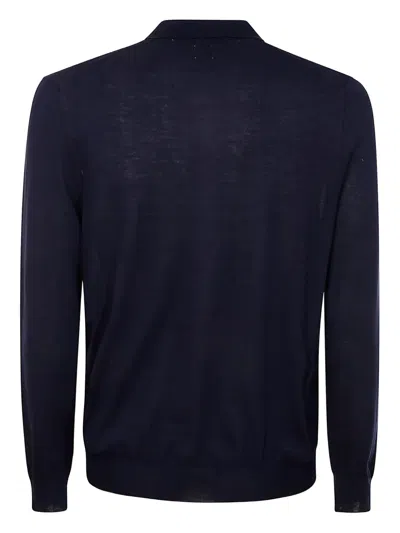 Alpha Industries Long-sleeve Button Polo Shirt In Blue