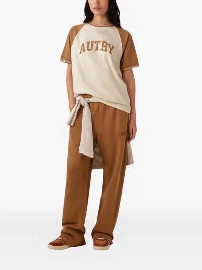 Autry Relaxed Fit Brown Sweatpants With Drawstring Waist In Brown