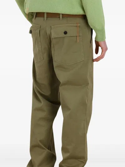 Fortela Newfatigue Herringbone Cotton Fatigue Trousers In Green