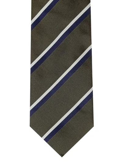 Bigi Milano Striped Silk Tie In Black