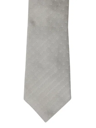 Petronius Patterned Wool Tie In Gray