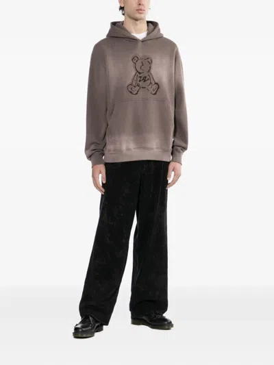 Izzue Bear-print Hoodie In Gray