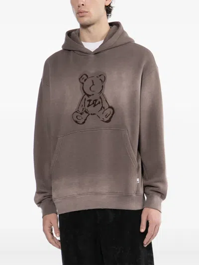 Izzue Bear-print Hoodie In Gray