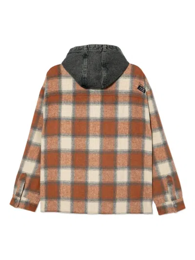 Izzue Checked Jacket In Brown