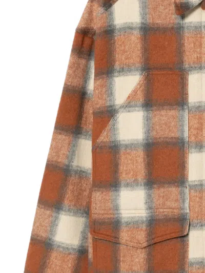 Izzue Checked Jacket In Brown