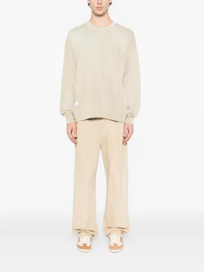 Izzue Logo-appliqué Cotton Sweatshirt In Brown