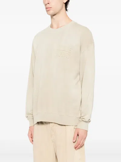 Izzue Logo-appliqué Cotton Sweatshirt In Brown