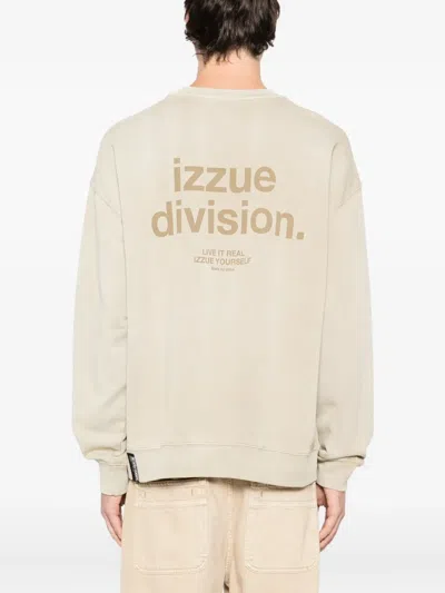 Izzue Logo-appliqué Cotton Sweatshirt In Brown