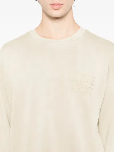 Izzue Logo-appliqué Cotton Sweatshirt In Brown