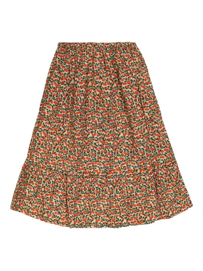 樱桃印花松紧腰身半身裙