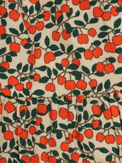 樱桃印花松紧腰身半身裙