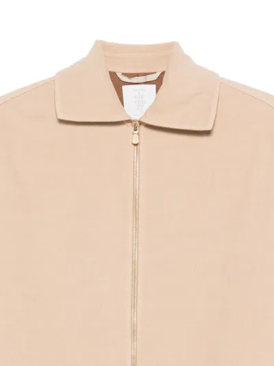 Eleventy Pocket Zip-front Coat In Neutral