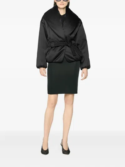 Genny Pleated-bow Jacket In Black