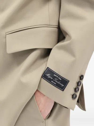 Msgm Buttoned Single-breasted Jacket In Brown