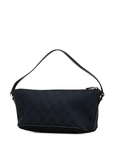 Pre-owned Gucci 2000-2015 Gg Canvas Boat Shoulder Bag In Blue