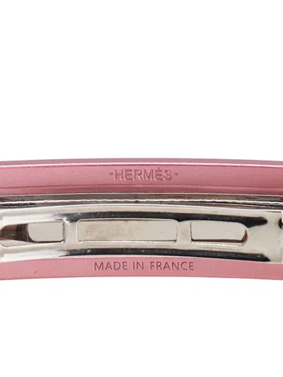 Pre-owned Hermes 2025 Aluminum Caprice Pm Hair Clip In Pink