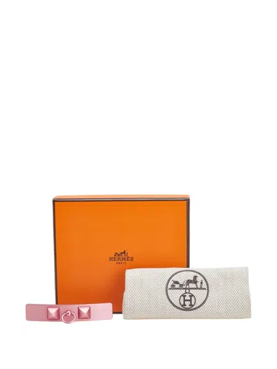 Pre-owned Hermes 2025 Aluminum Caprice Pm Hair Clip In Pink