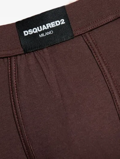 Dsquared2 Logo-patch Boxers In Brown