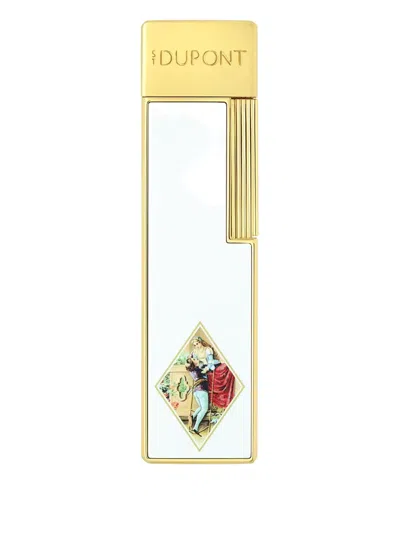 St Dupont Gold-finish Enamel Lighter In White