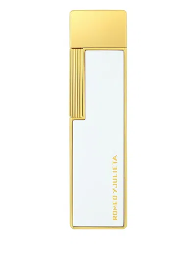 St Dupont Gold-finish Enamel Lighter In White