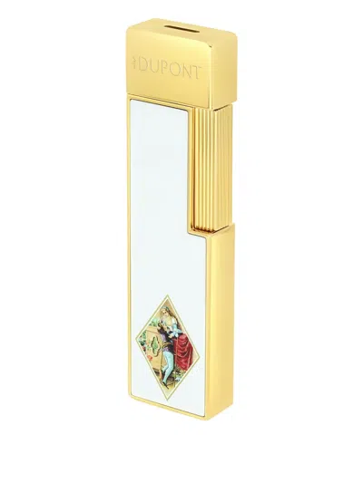 St Dupont Gold-finish Enamel Lighter In White