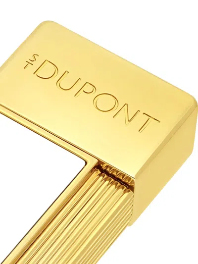 St Dupont Gold-finish Enamel Lighter In White